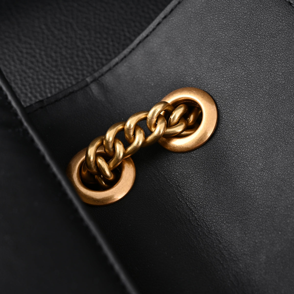 gucci-gg-marmont-small-matelasse-shoulder-bag-black-leather-with-gold-hardware Shoulder