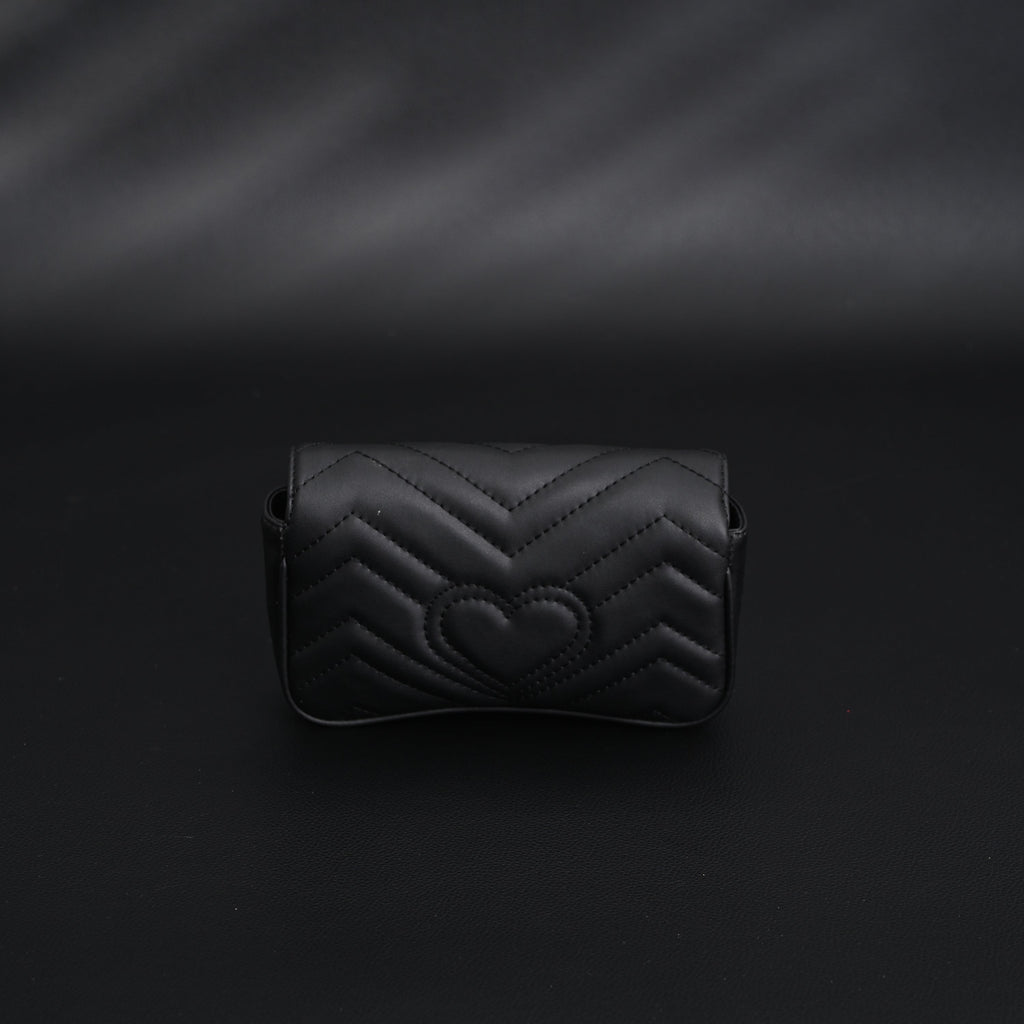 gucci-gg-marmont-matelasse-mini-shoulder-bag-black-leather-with-gold-chain Crossbody
