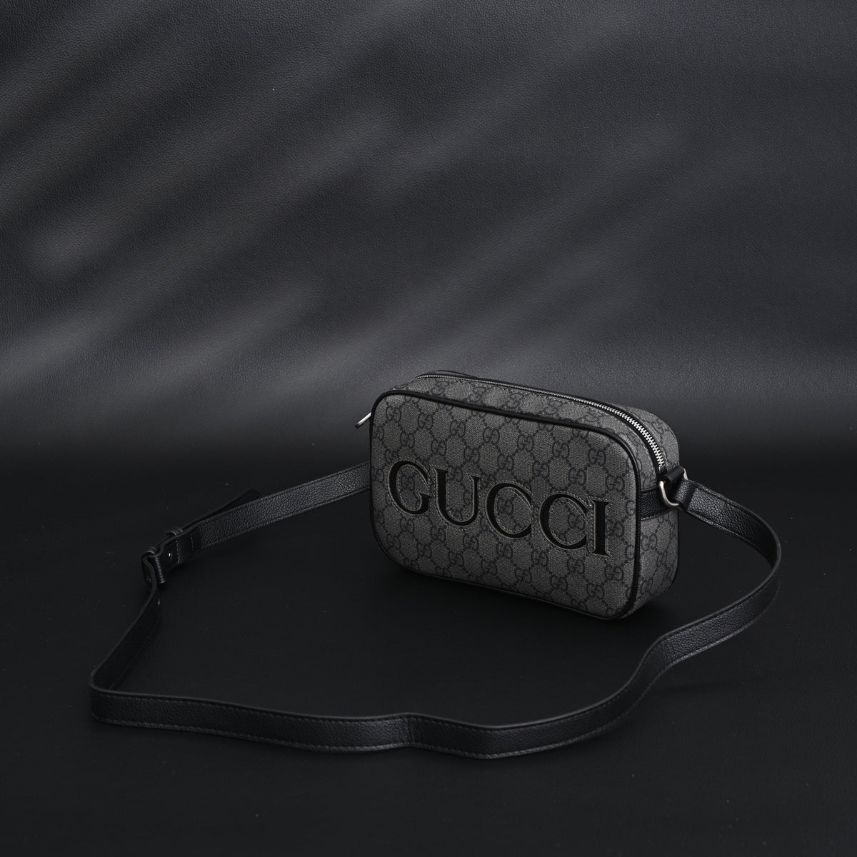 gucci-ophidia-gg-supreme-belt-bag-black-grey-monogram Shoulder