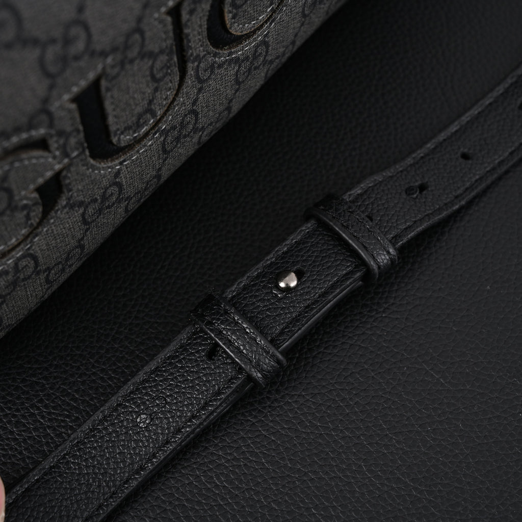 gucci-ophidia-gg-supreme-belt-bag-black-grey-monogram Shoulder