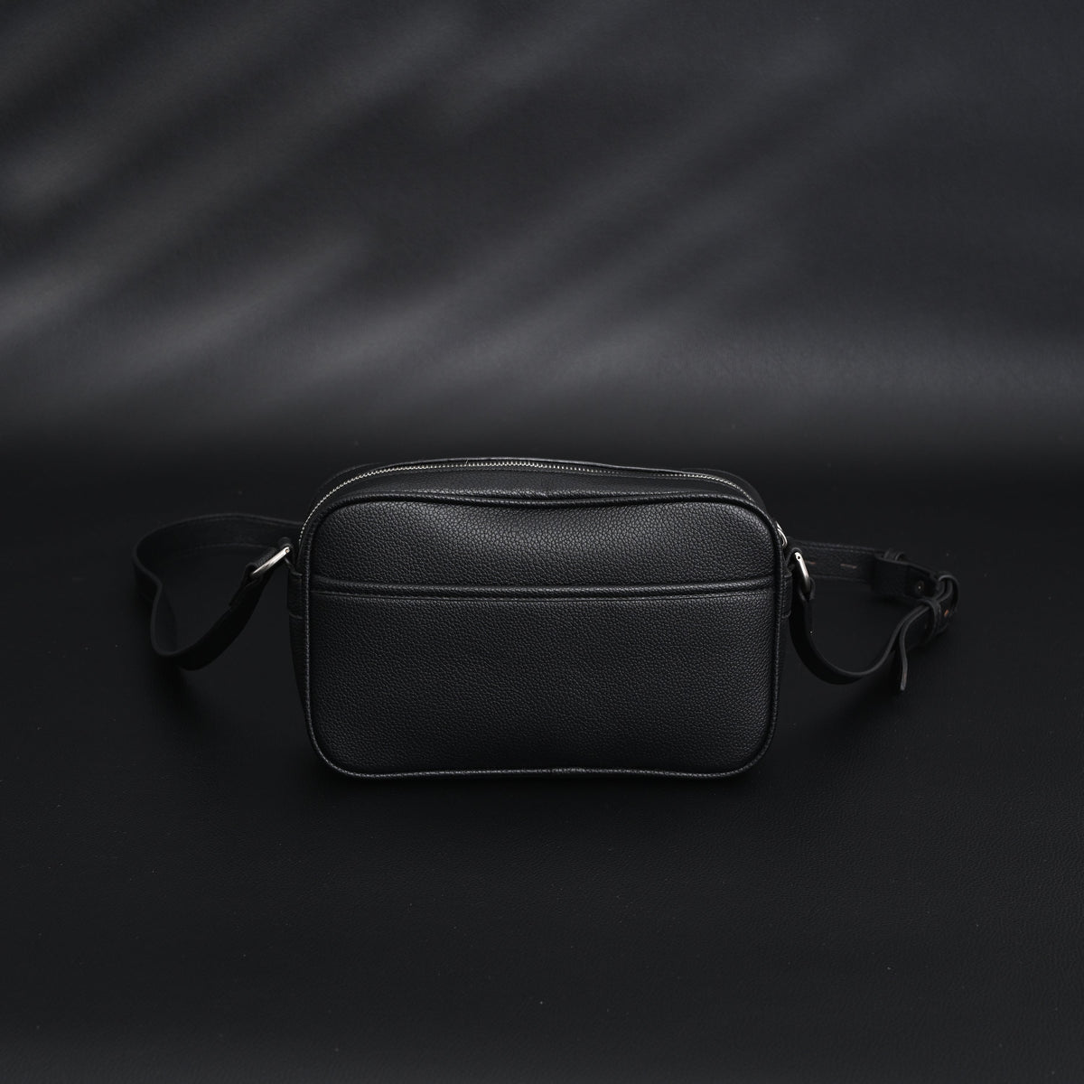 gucci-black-leather-embossed-logo-belt-bag Crossbody