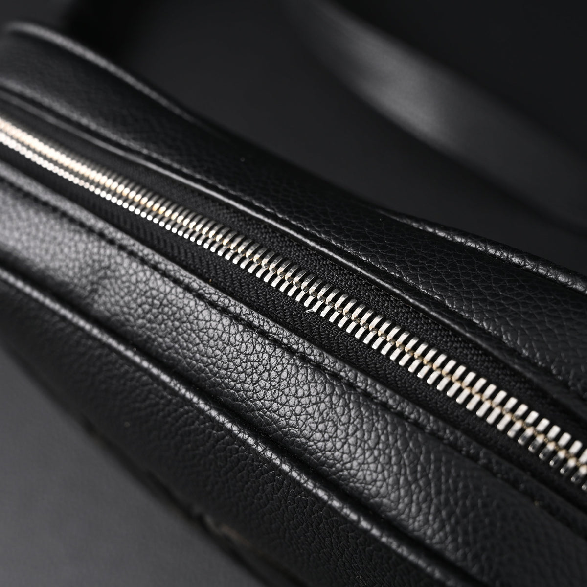 gucci-black-leather-embossed-logo-belt-bag Crossbody