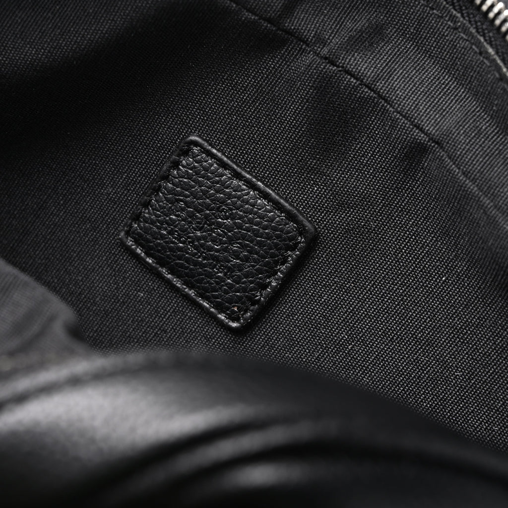 gucci-black-leather-embossed-logo-belt-bag Crossbody