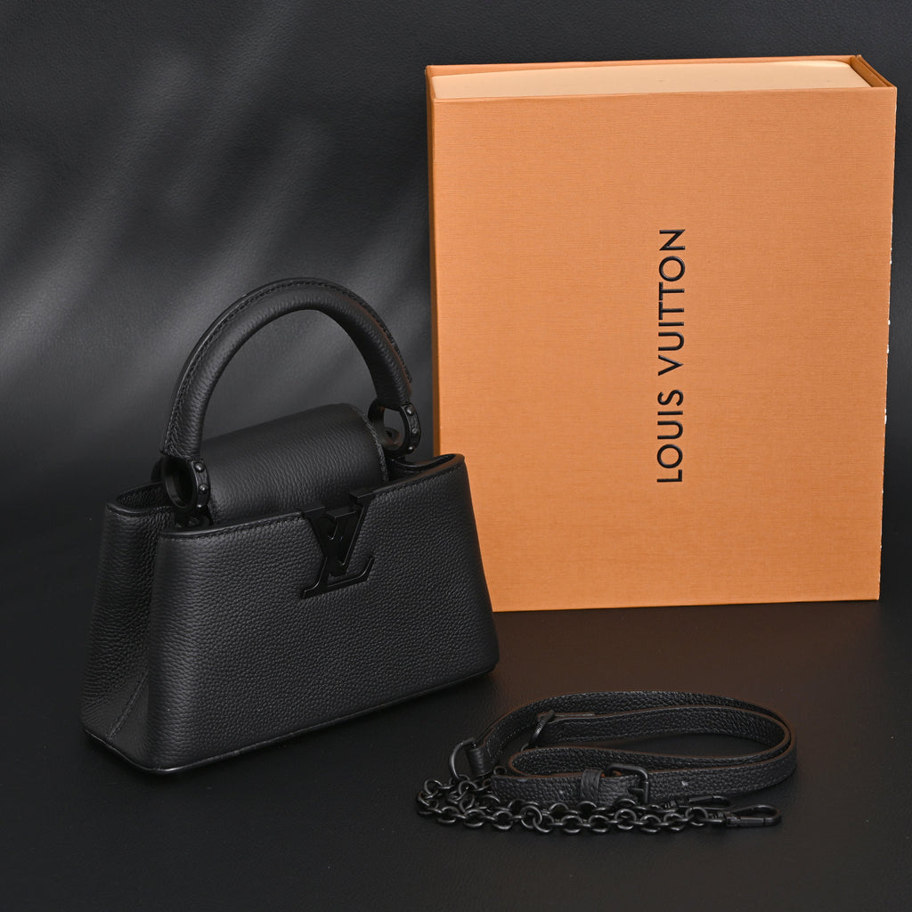 louis-vuitton-black-grain-leather-mini-top-handle-bag-with-chain-strap Handle