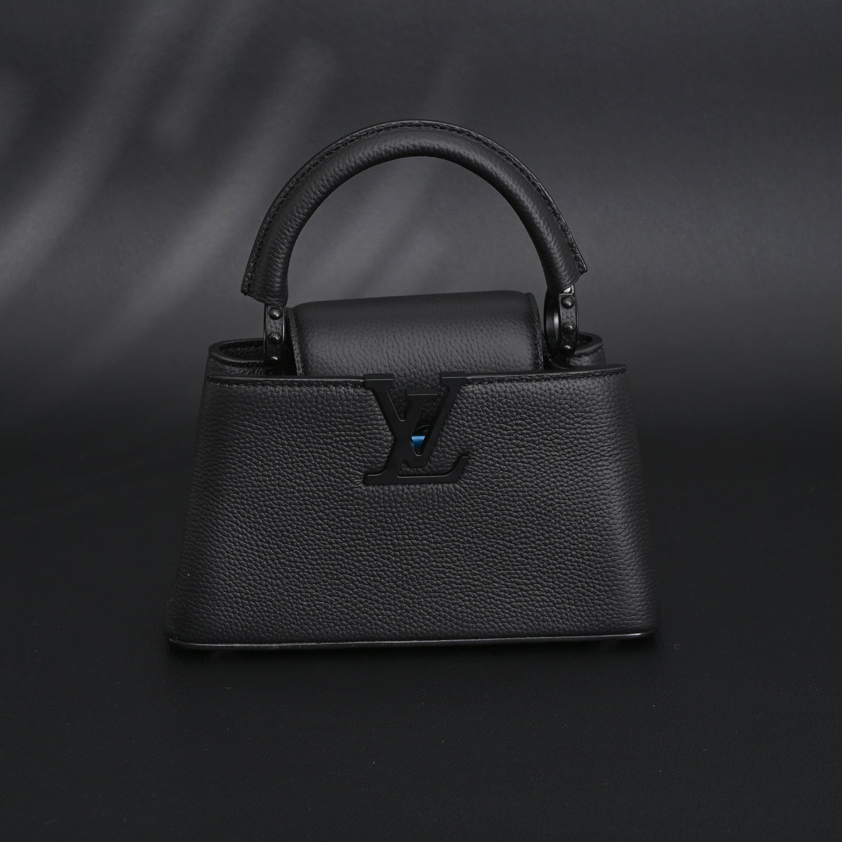 louis-vuitton-black-grain-leather-mini-top-handle-bag-with-chain-strap Handle