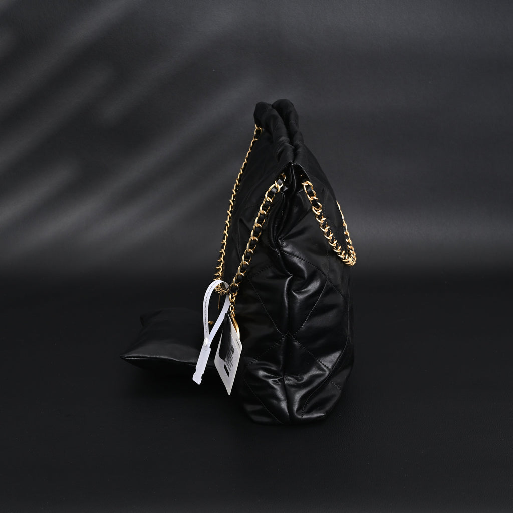 chanel-19-flap-bag-black-quilted-lambskin-with-gold-ruthenium-hardware Shoulder