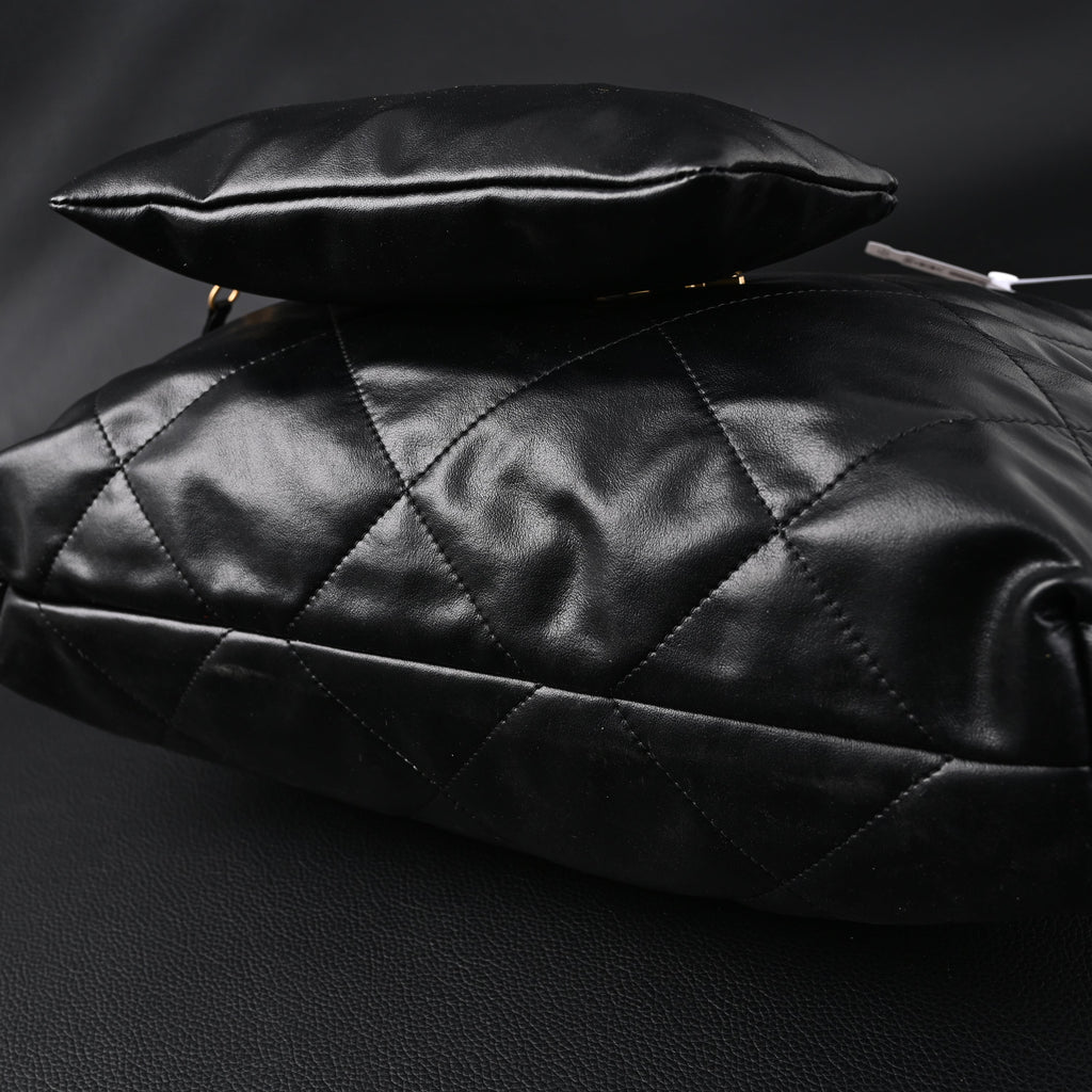 chanel-19-flap-bag-black-quilted-lambskin-with-gold-ruthenium-hardware Shoulder