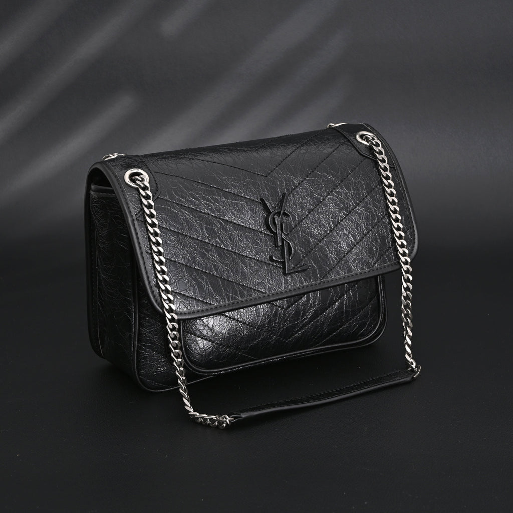 saint-laurent-niki-medium-black-crinkled-leather-shoulder-bag Shoulder