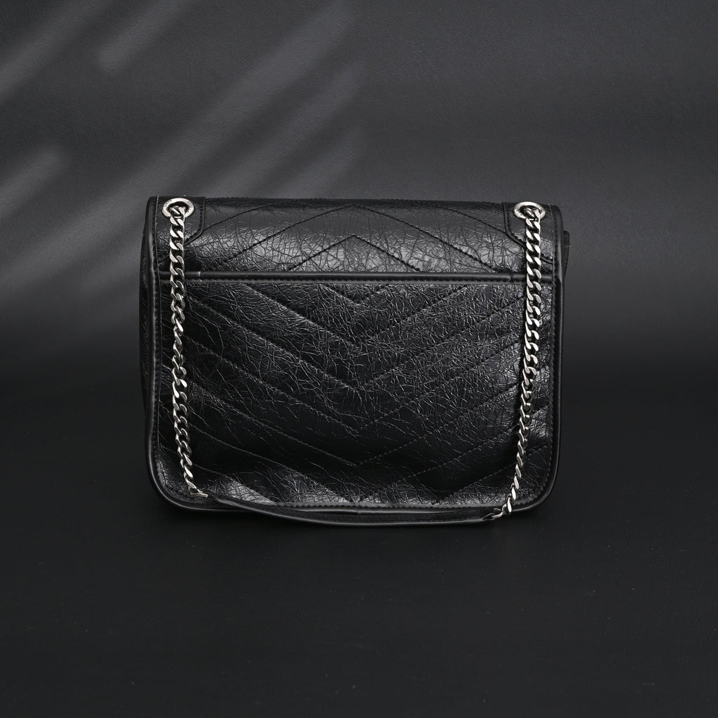 saint-laurent-niki-medium-black-crinkled-leather-shoulder-bag Shoulder