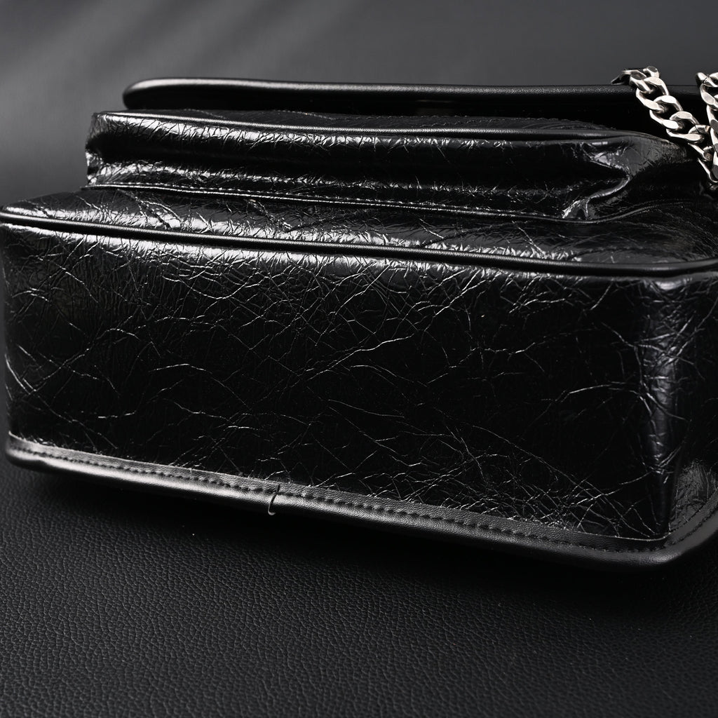 saint-laurent-niki-medium-black-crinkled-leather-shoulder-bag Shoulder