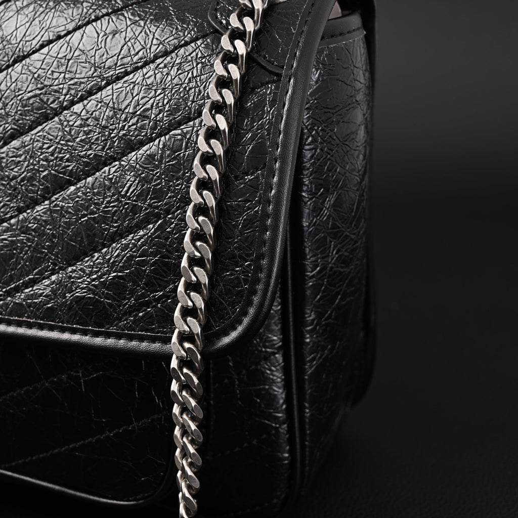saint-laurent-niki-medium-black-crinkled-leather-shoulder-bag Shoulder
