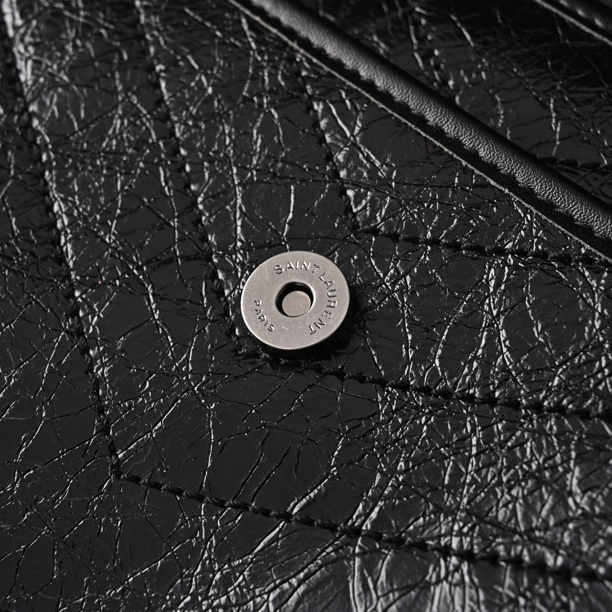 saint-laurent-niki-medium-black-crinkled-leather-shoulder-bag Shoulder