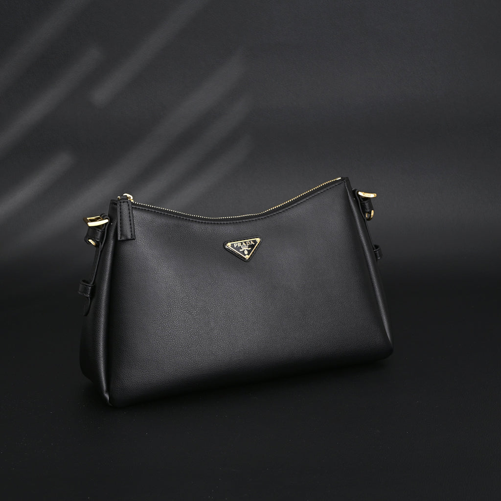 prada-cleo-black-brushed-leather-shoulder-bag Shoulder