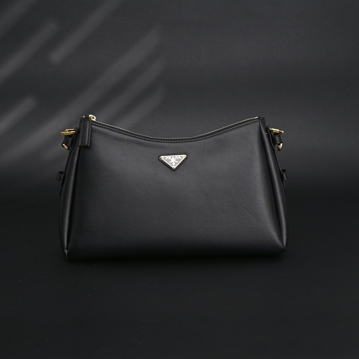 prada-cleo-black-brushed-leather-shoulder-bag Shoulder