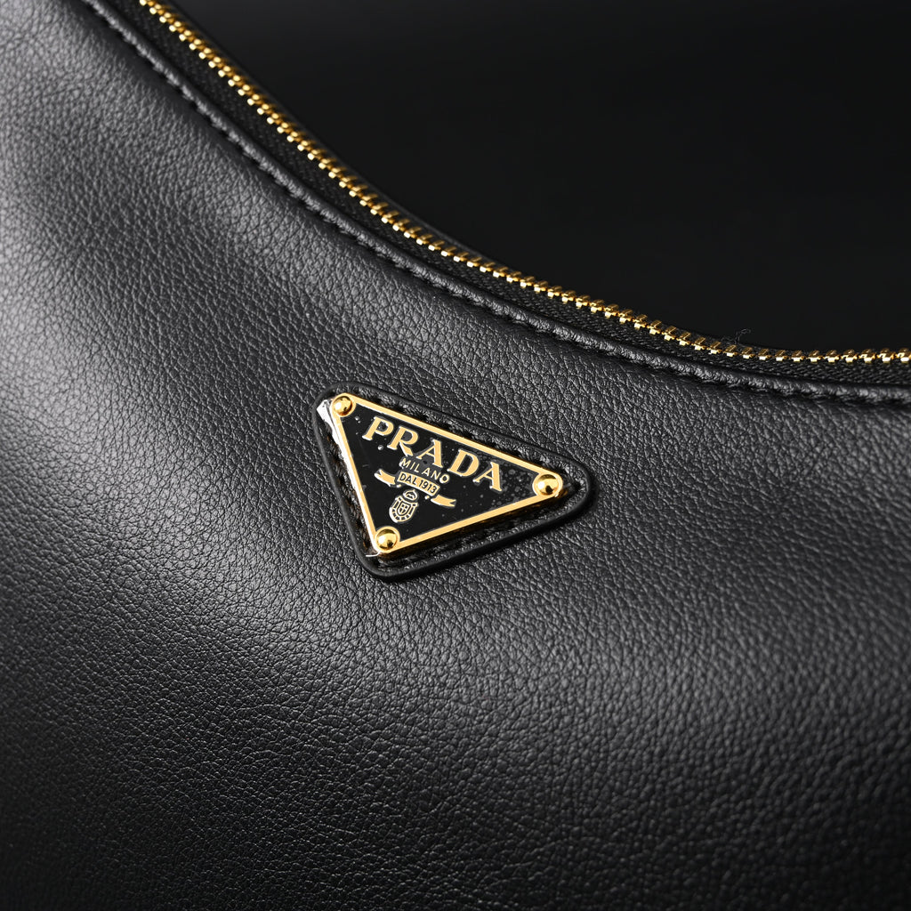 prada-cleo-black-brushed-leather-shoulder-bag Shoulder