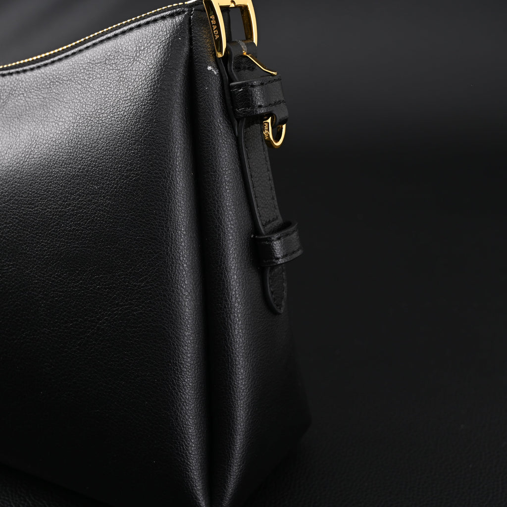prada-cleo-black-brushed-leather-shoulder-bag Shoulder