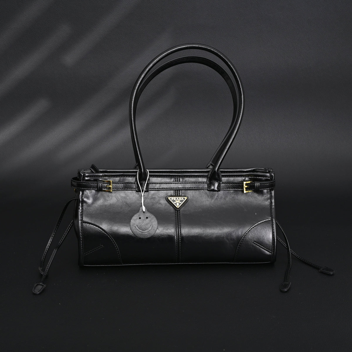 prada-cleo-black-patent-leather-shoulder-bag-with-gold-hardware Shoulder
