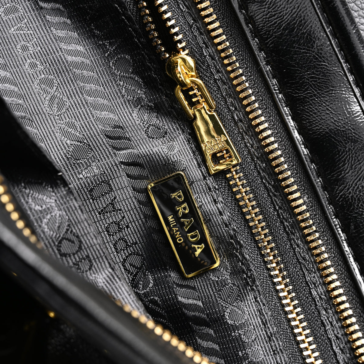 prada-cleo-black-patent-leather-shoulder-bag-with-gold-hardware Shoulder