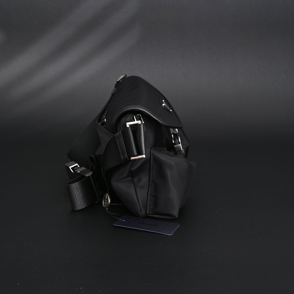 prada-nylon-black-belt-bag-with-silver-logo Crossbody