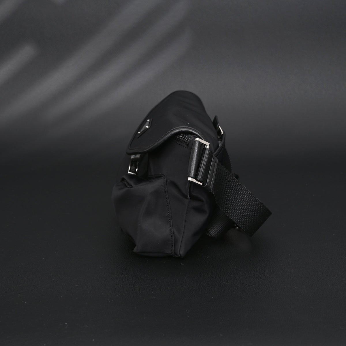prada-nylon-black-belt-bag-with-silver-logo Crossbody