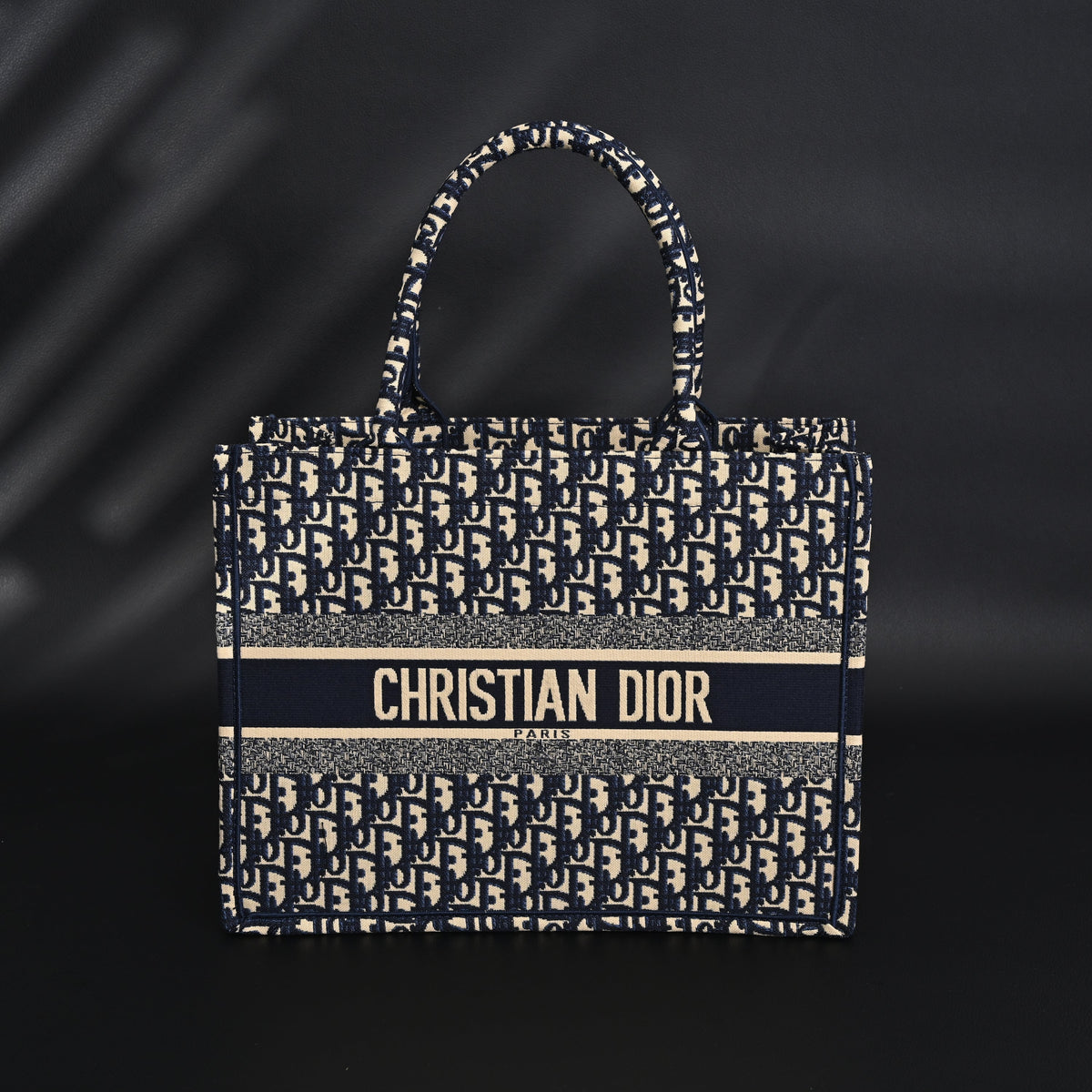 christian-dior-large-book-tote-blue-oblique-embroidery-1 Tote