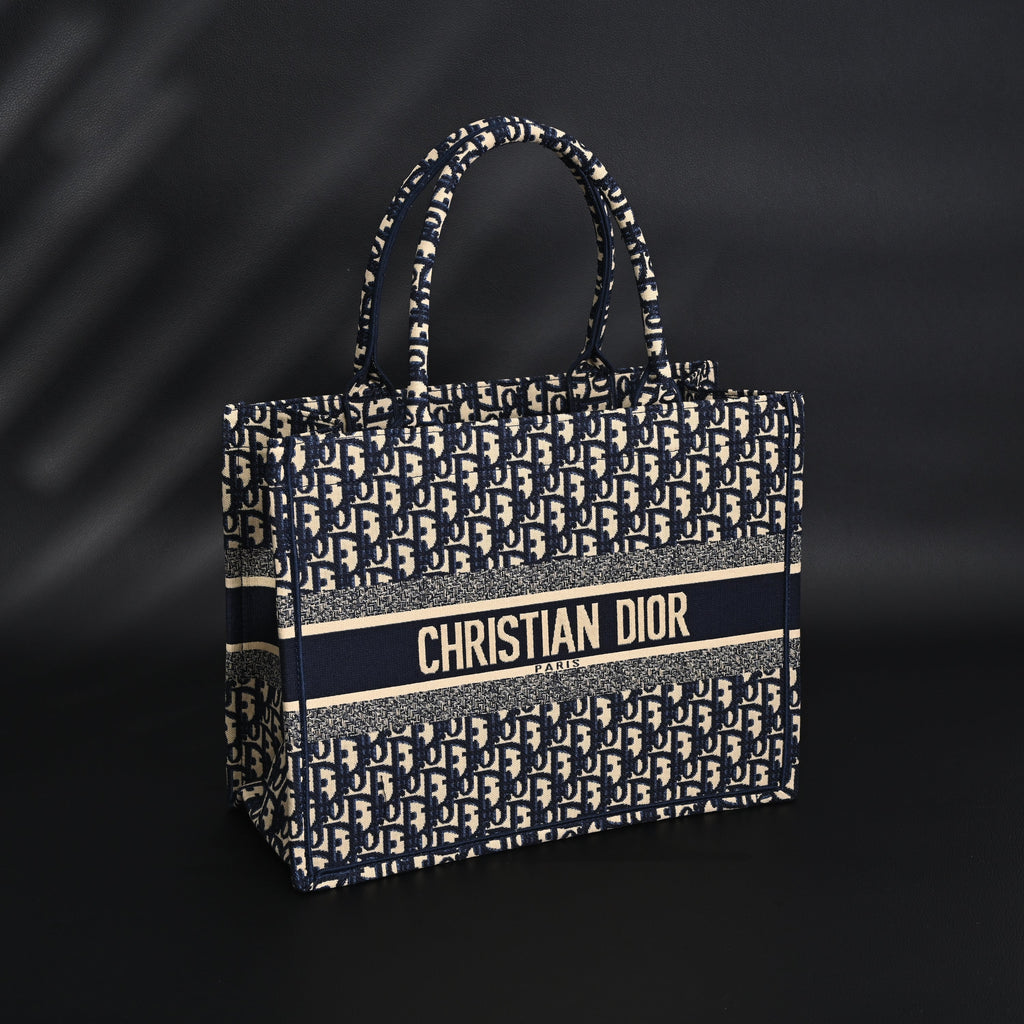 christian-dior-large-book-tote-blue-oblique-embroidery-1 Tote