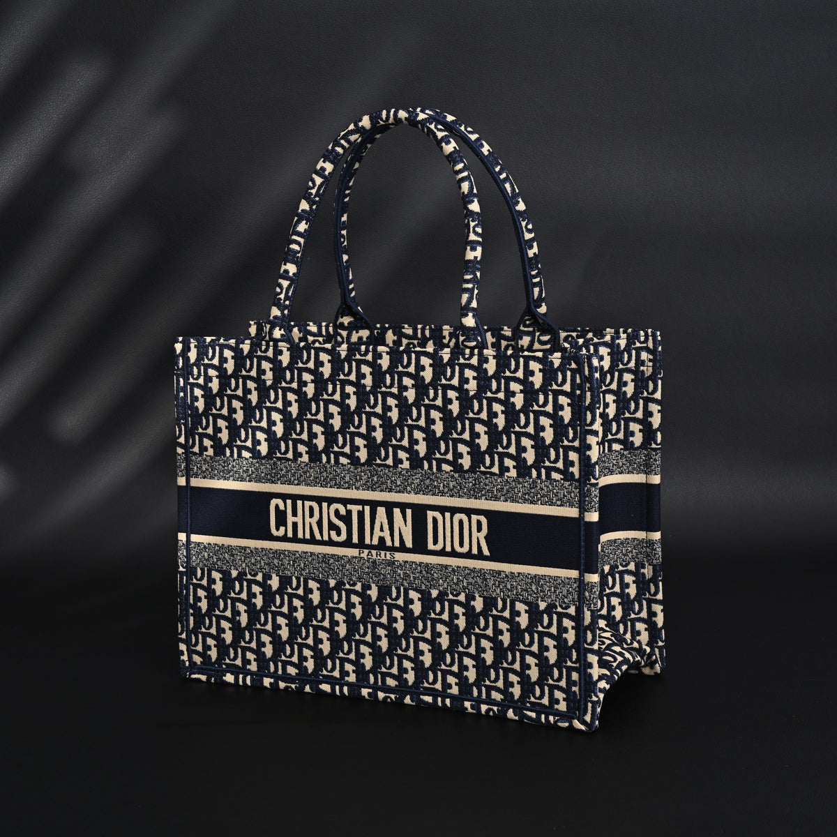 christian-dior-large-book-tote-blue-oblique-embroidery-1 Tote