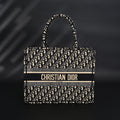christian-dior-medium-book-tote-black-oblique-embroidery Tote