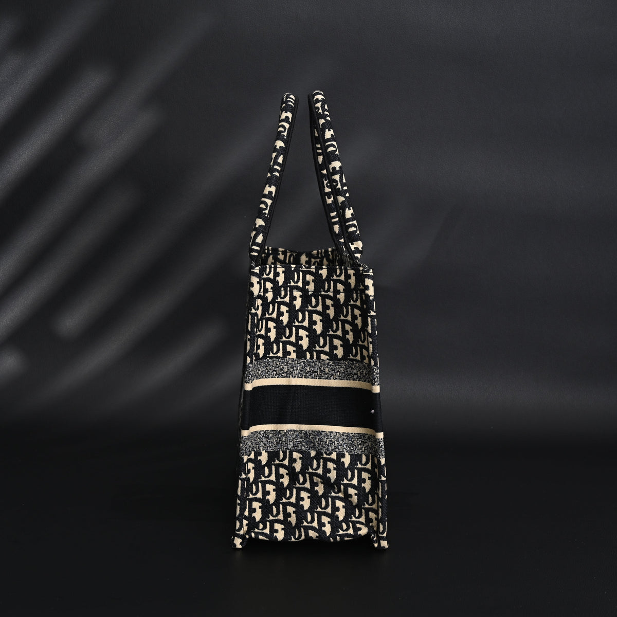 christian-dior-medium-book-tote-black-oblique-embroidery Tote