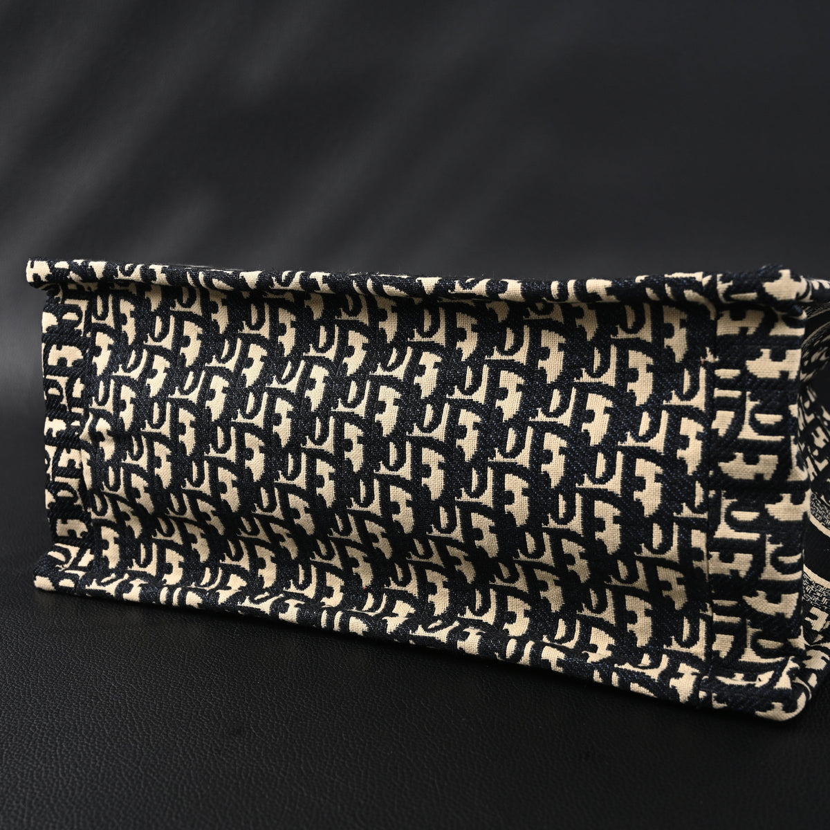 christian-dior-medium-book-tote-black-oblique-embroidery Tote