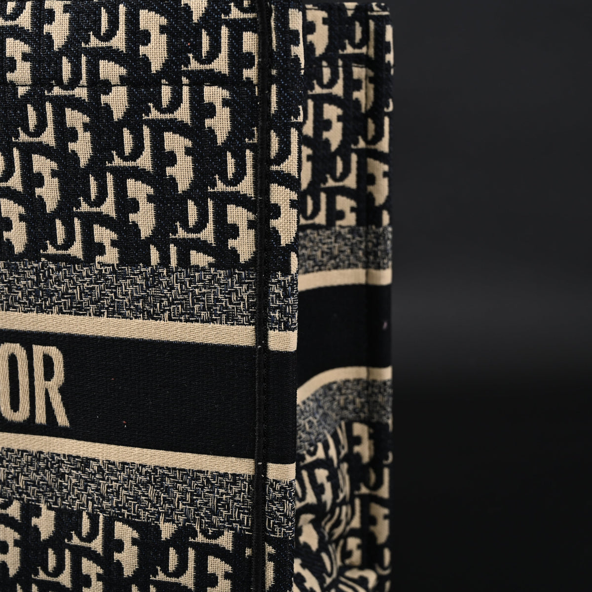 christian-dior-medium-book-tote-black-oblique-embroidery Tote