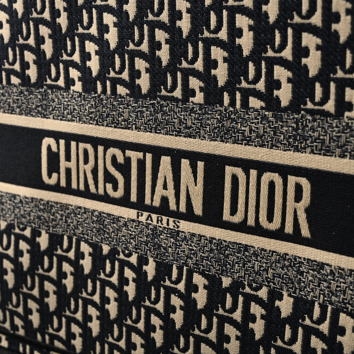 christian-dior-medium-book-tote-black-oblique-embroidery Tote