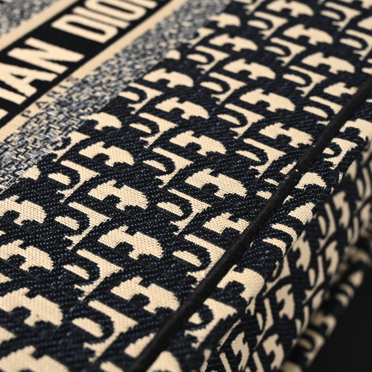 christian-dior-medium-book-tote-black-oblique-embroidery Tote