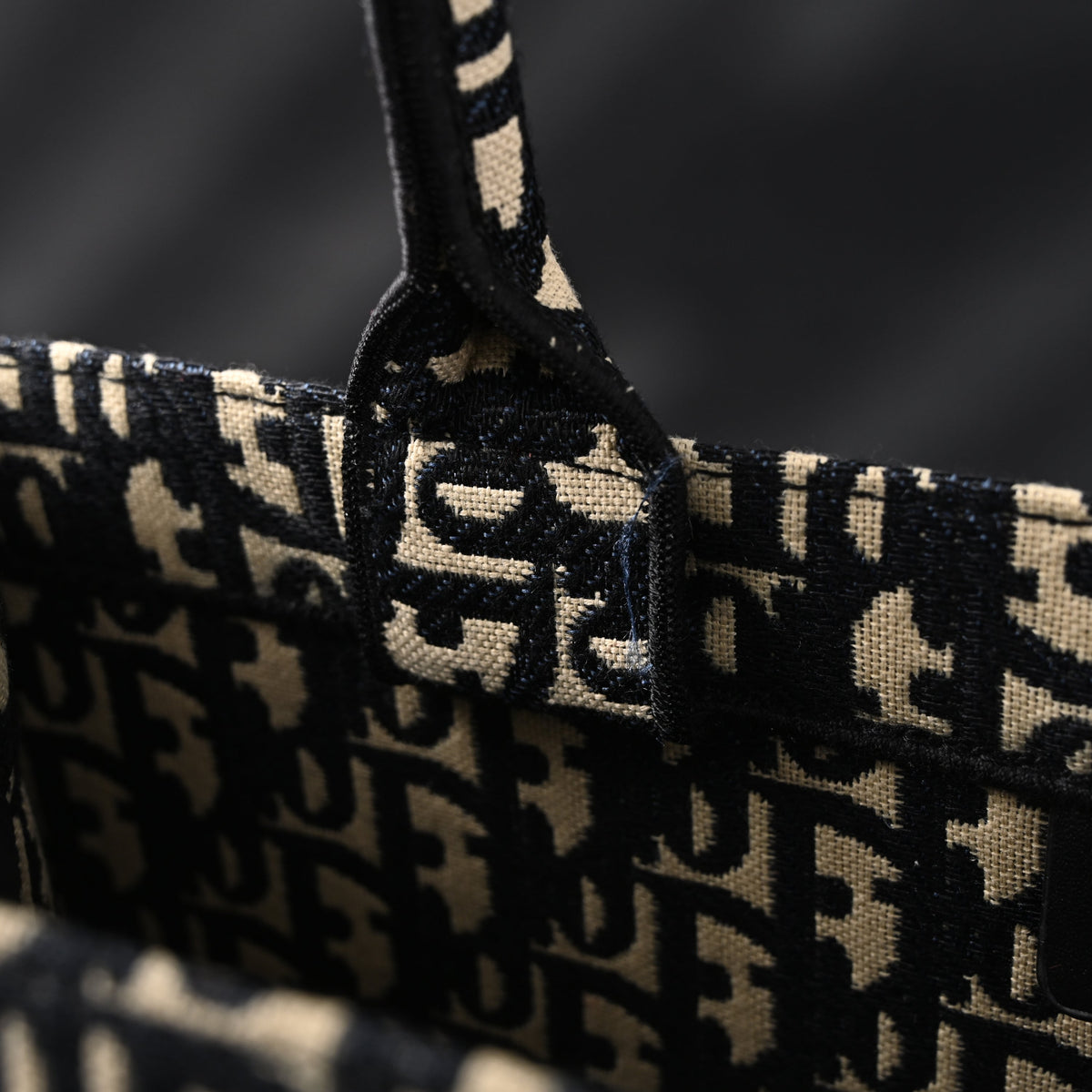 christian-dior-medium-book-tote-black-oblique-embroidery Tote
