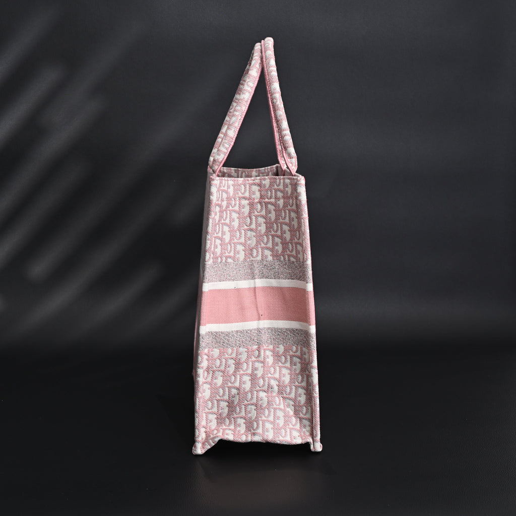 christian-dior-large-book-tote-pink-oblique-embroidery Tote