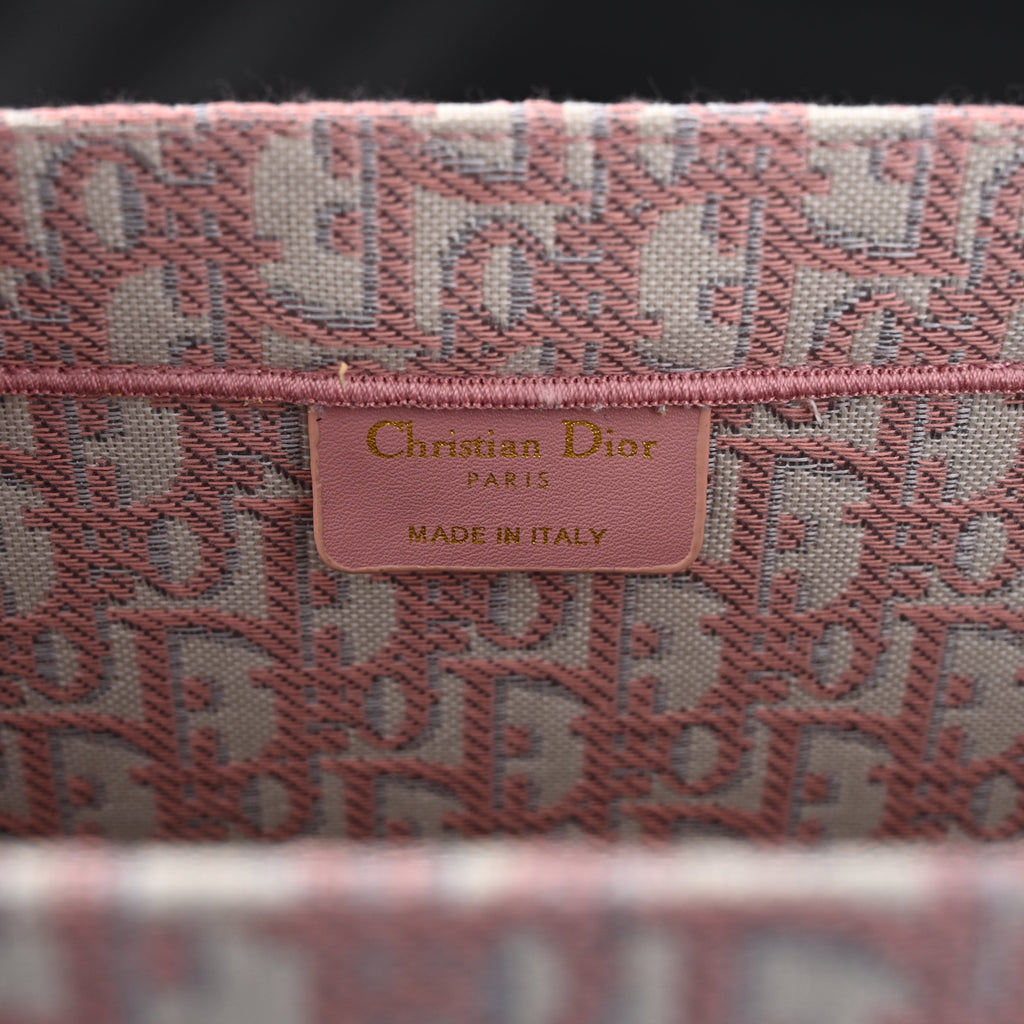 christian-dior-large-book-tote-pink-oblique-embroidery Tote