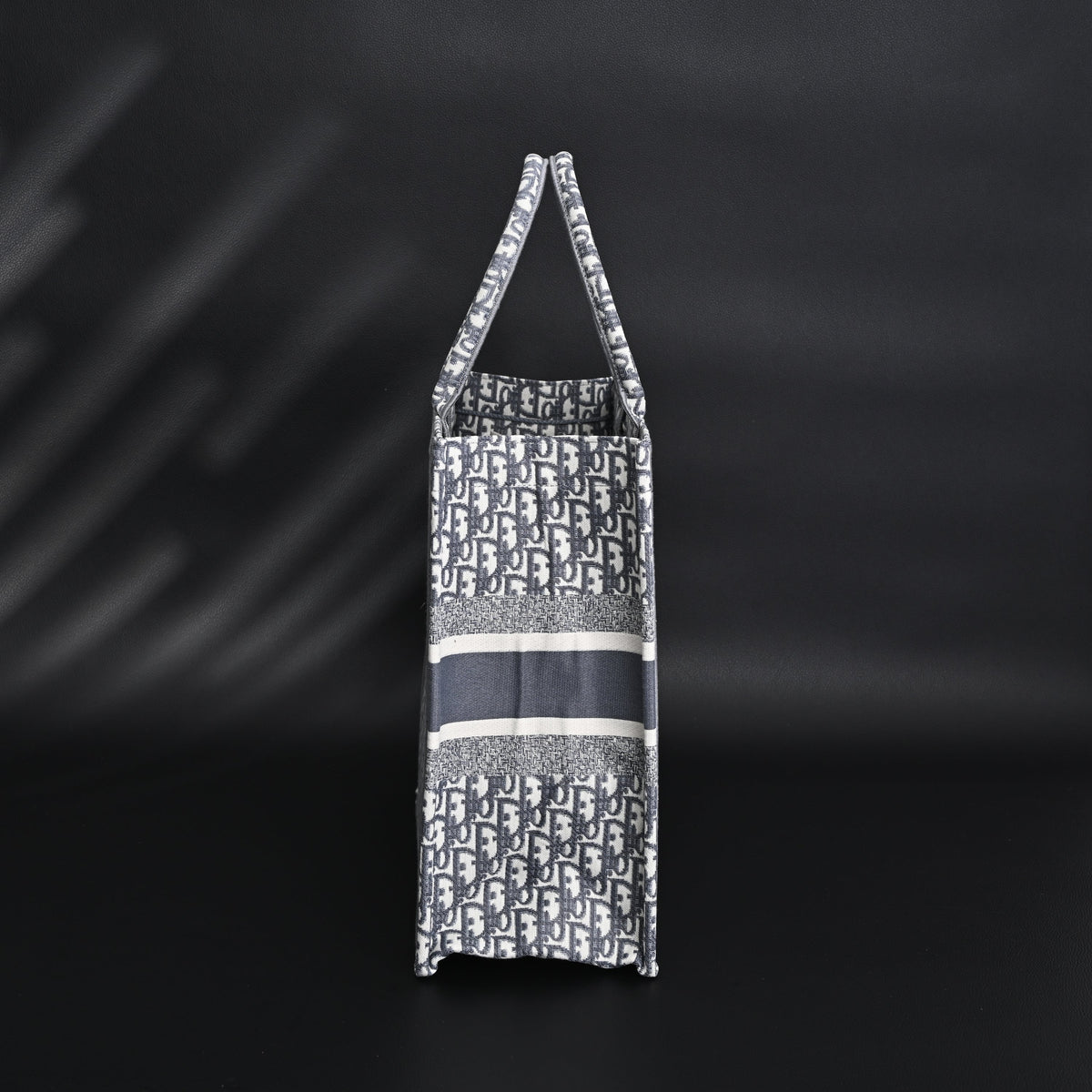 christian-dior-large-book-tote-grey-oblique-embroidery Tote