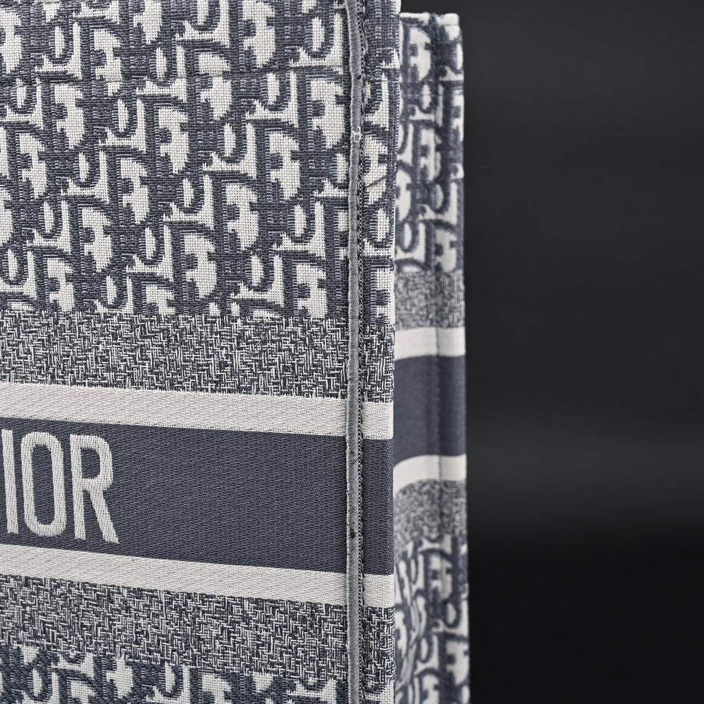 christian-dior-large-book-tote-grey-oblique-embroidery Tote