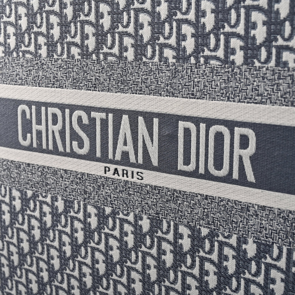 christian-dior-large-book-tote-grey-oblique-embroidery Tote