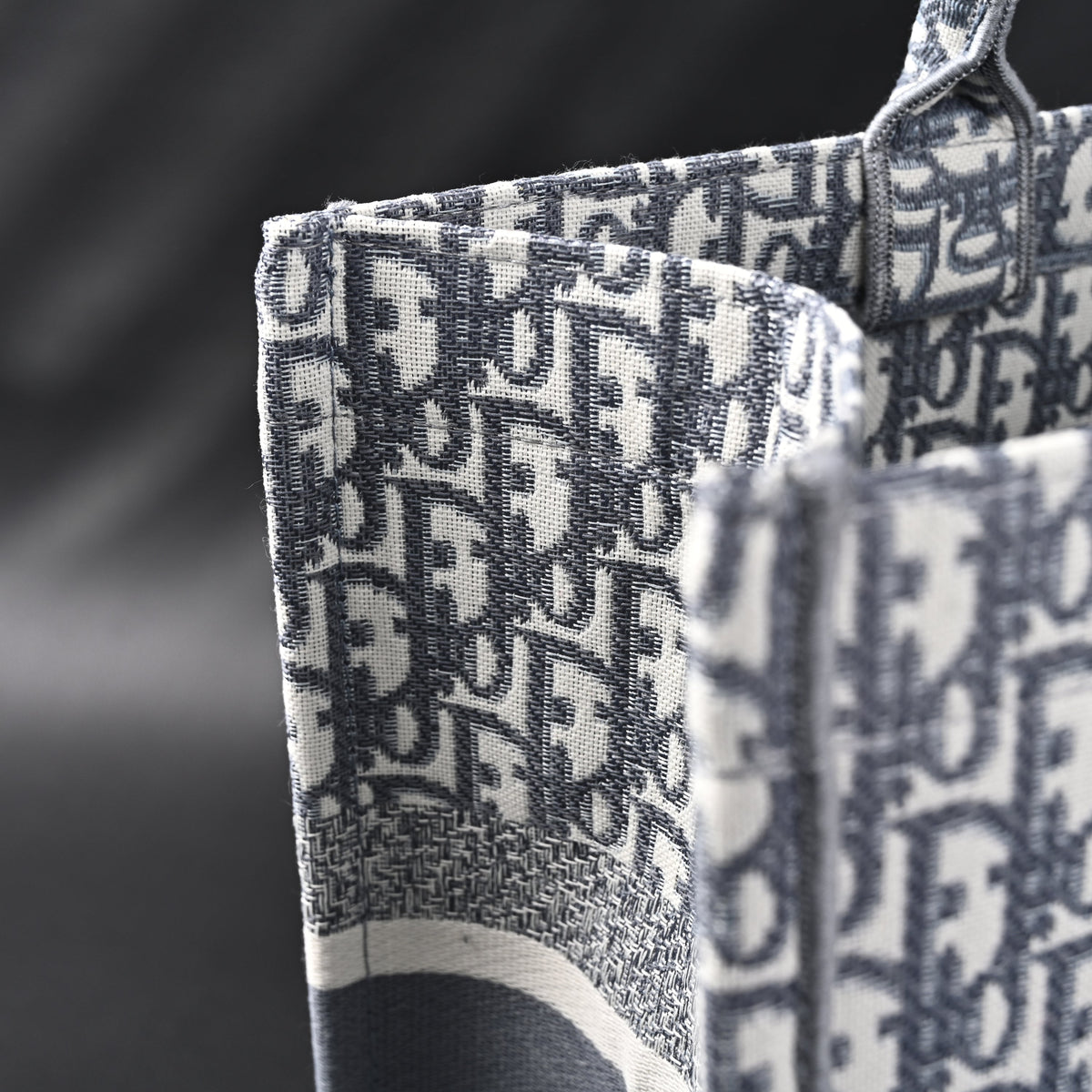 christian-dior-large-book-tote-grey-oblique-embroidery Tote