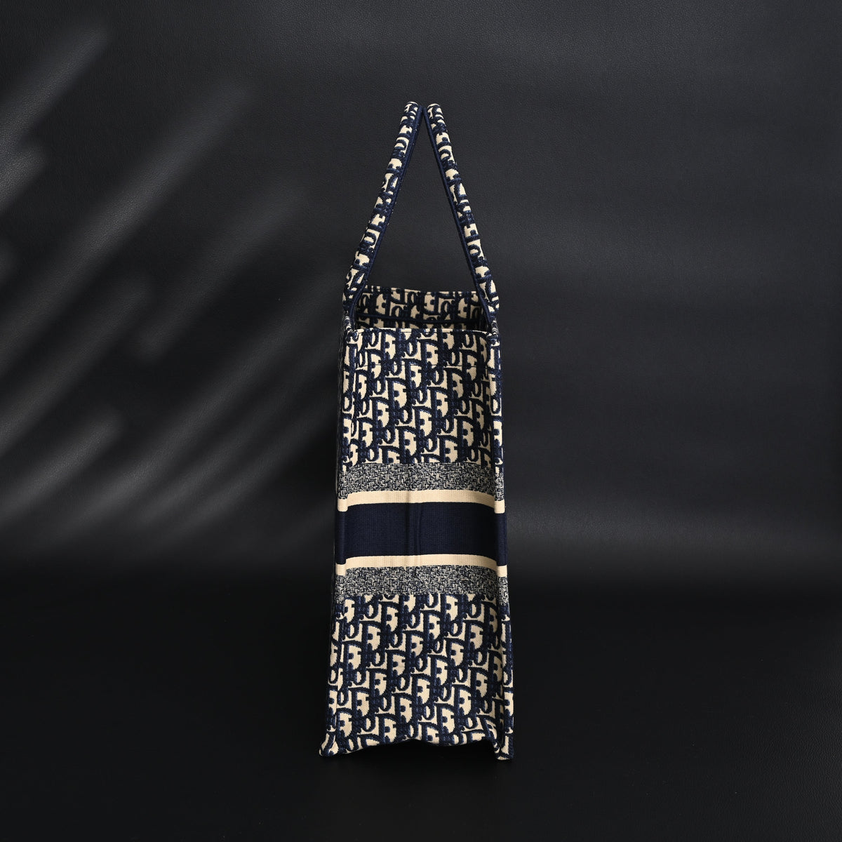 christian-dior-large-book-tote-blue-oblique-embroidery Tote