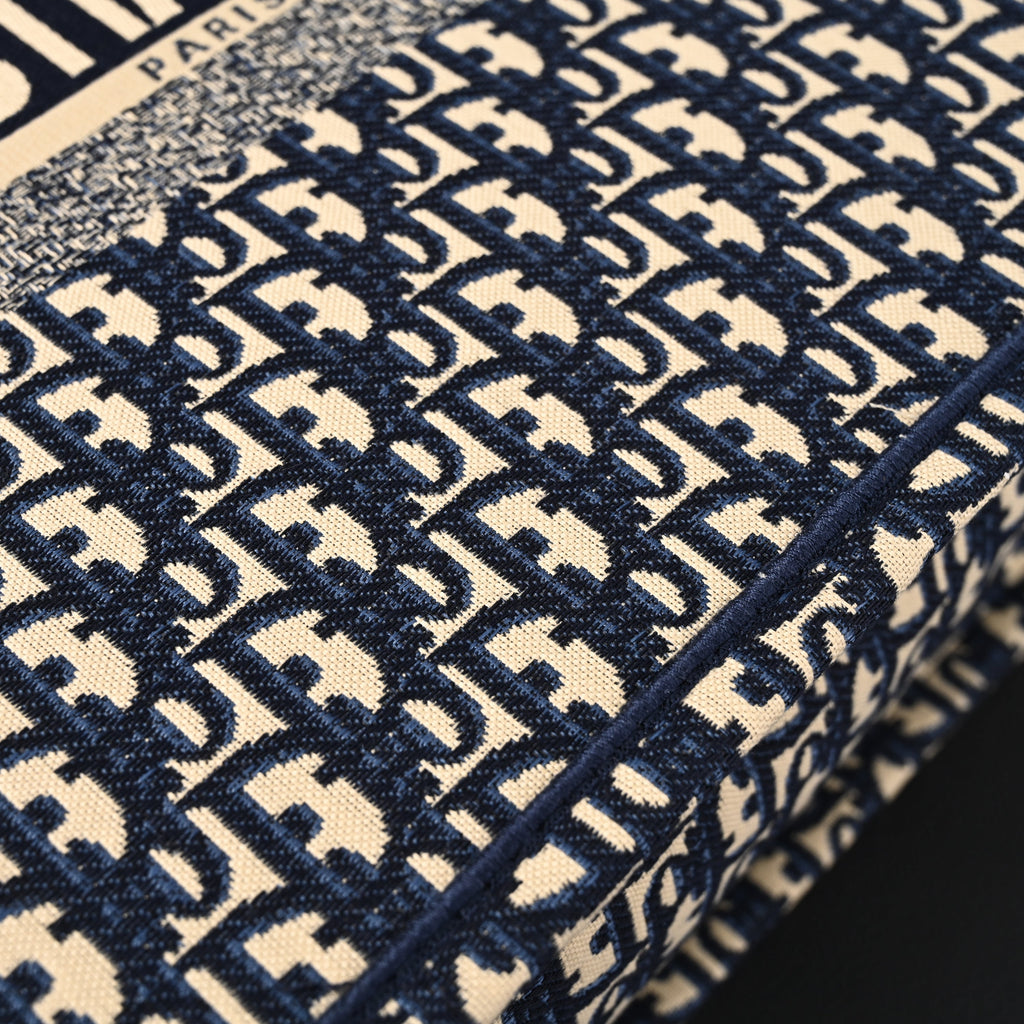 christian-dior-large-book-tote-blue-oblique-embroidery Tote