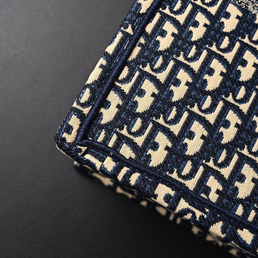 christian-dior-large-book-tote-blue-oblique-embroidery Tote
