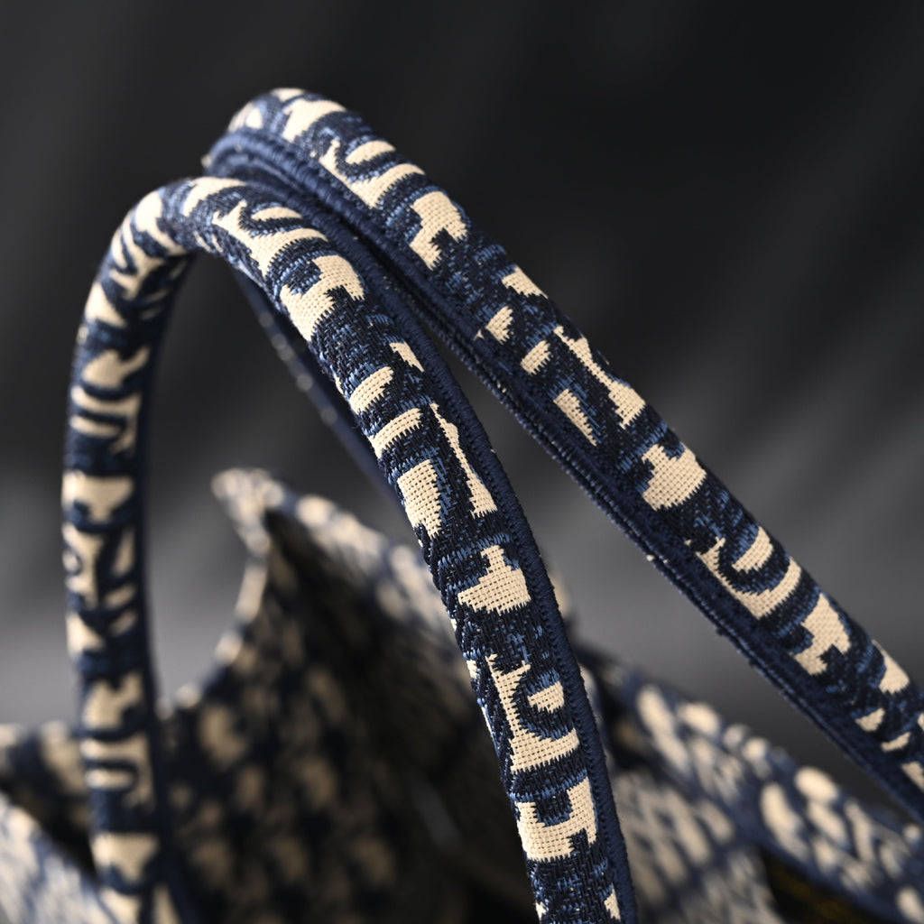 christian-dior-large-book-tote-blue-oblique-embroidery Tote