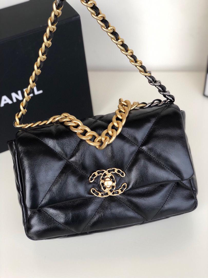 chanel-19-large-flap-bag-black Crossbody