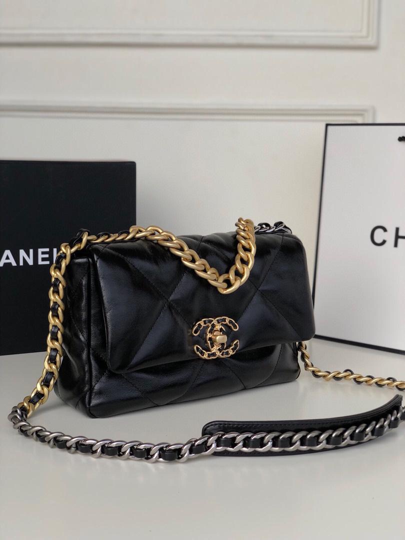 chanel-19-large-flap-bag-black Crossbody