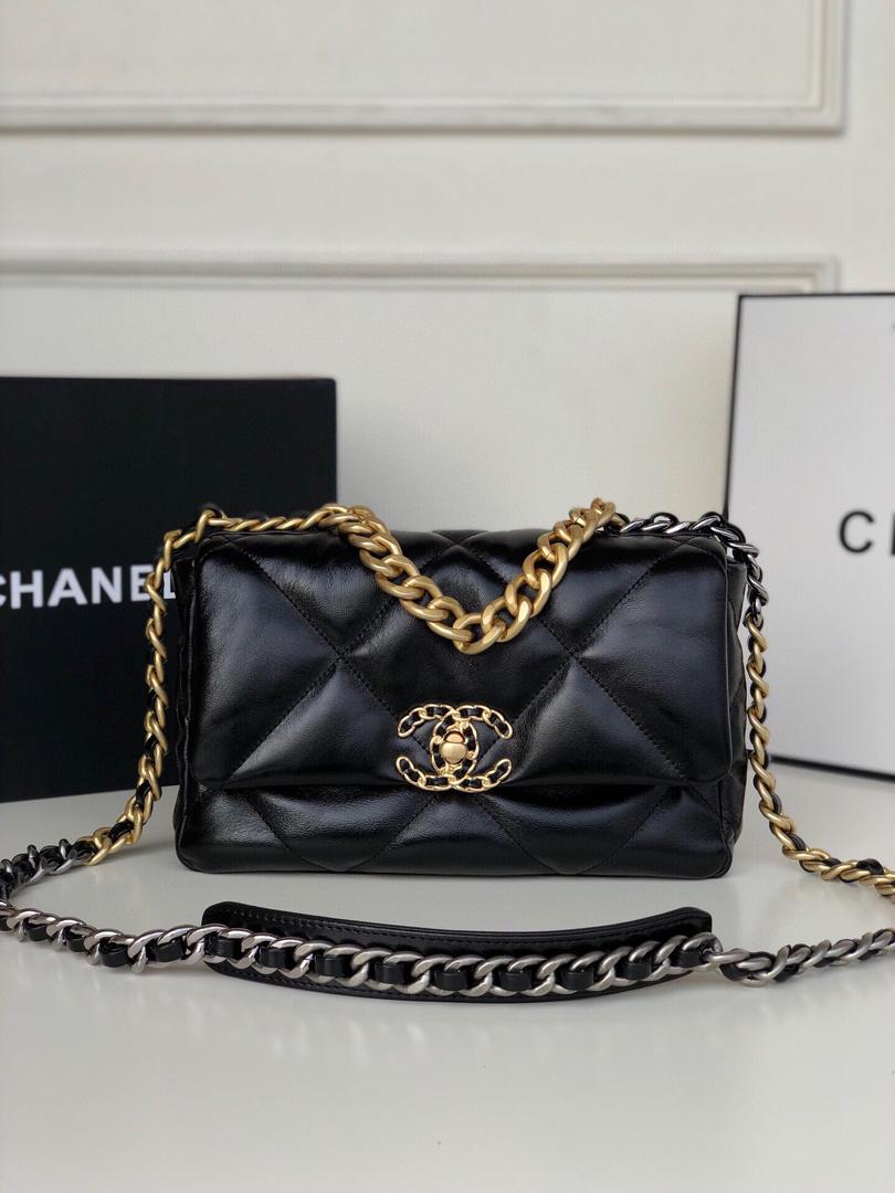 chanel-19-large-flap-bag-black Crossbody