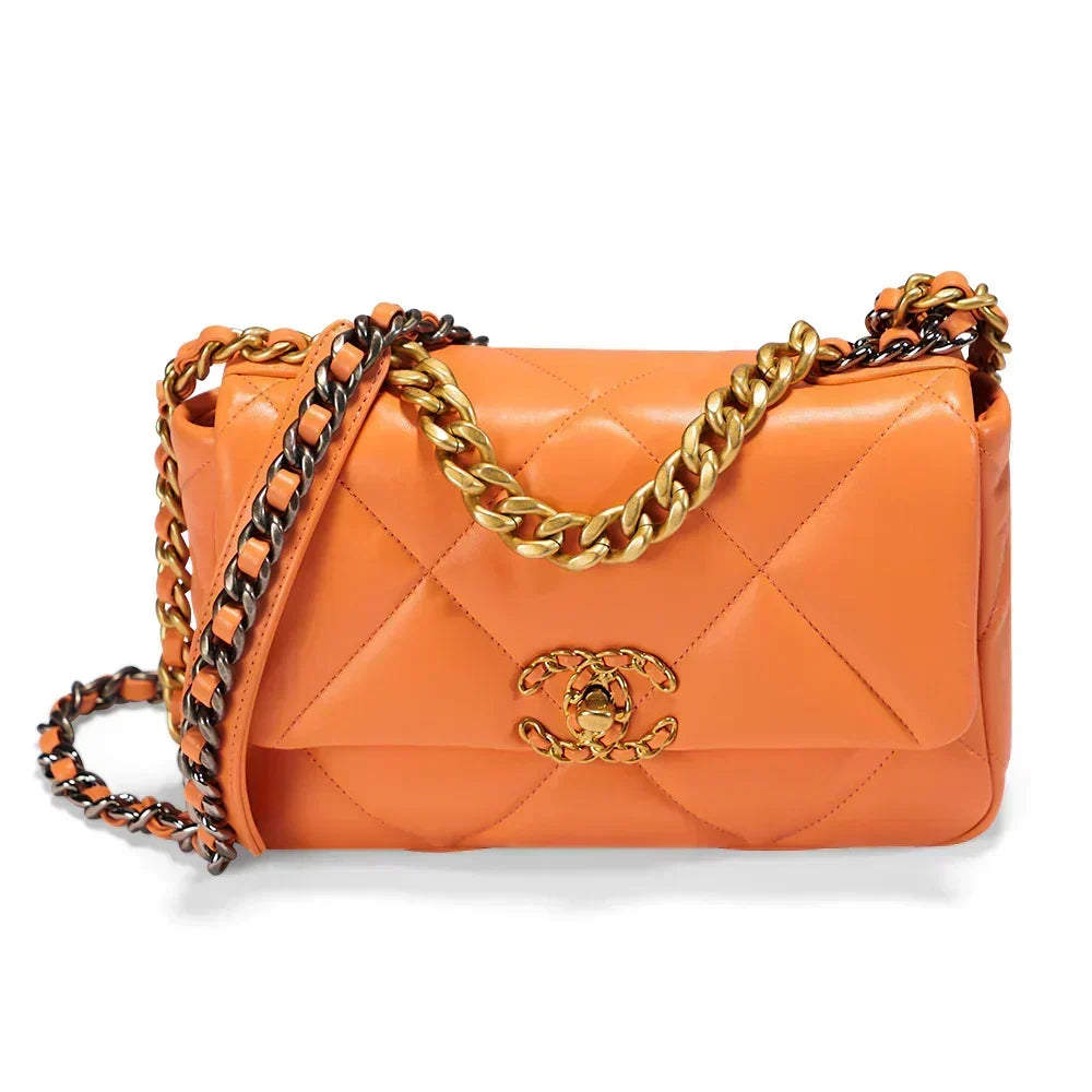 chanel-19-flap-bag-orange Crossbody