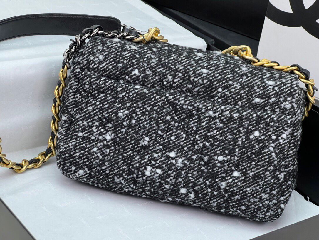 chanel-19-small-black-and-white-orea-tweed Shoulder