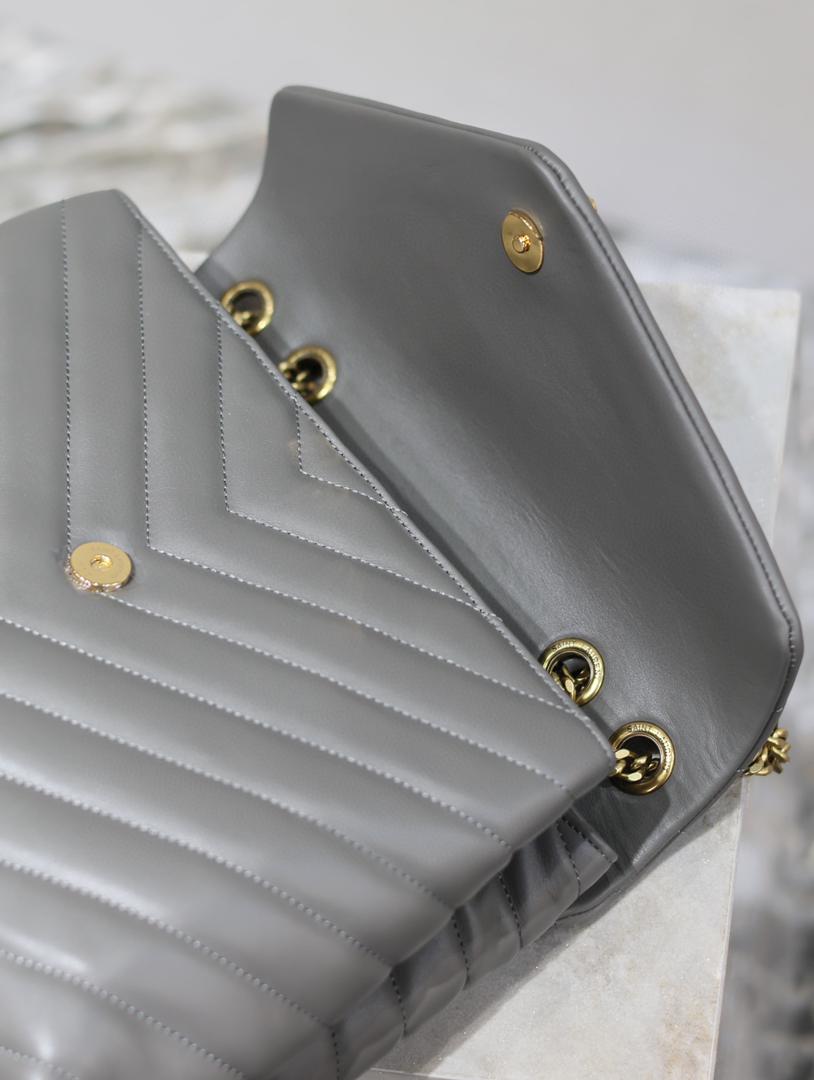 ysl-loulou-small-bag-gray Shoulder